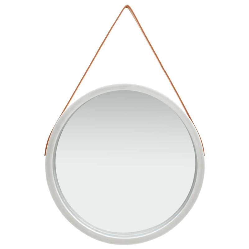 NNEVL Wall Mirror with Strap 60 cm Silver