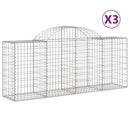 NNEVL Arched Gabion Baskets 3 pcs 200x50x80/100 cm Galvanised Iron