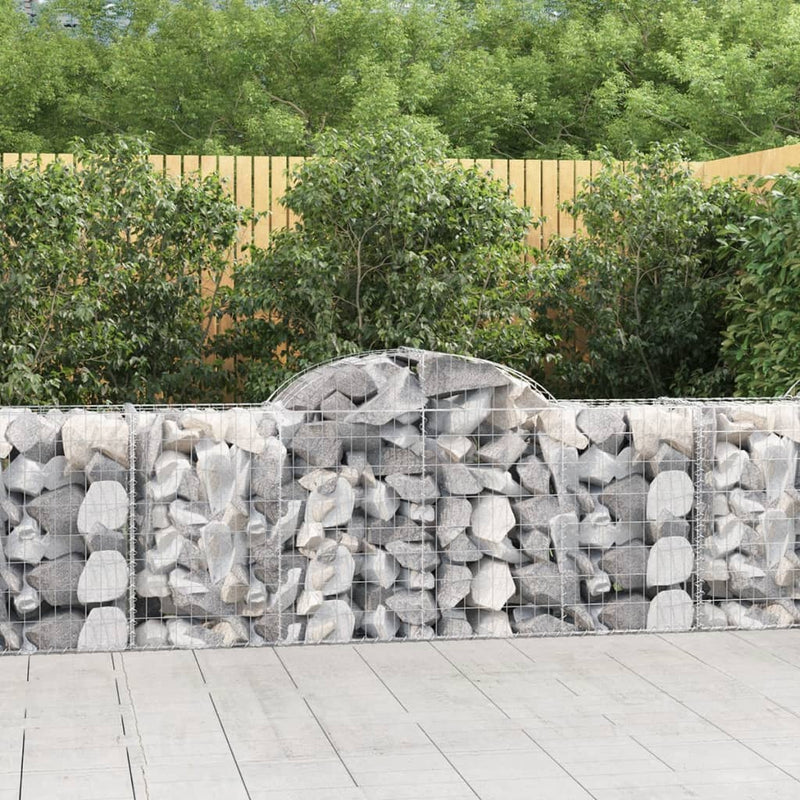 NNEVL Arched Gabion Baskets 3 pcs 200x50x80/100 cm Galvanised Iron