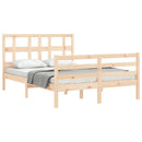 NNEVL Bed Frame with Headboard 137x187 cm Double Solid Wood
