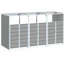 NNEVL Wheelie Bin Storage for Triple Bins Grey 216x81x115 cm Steel