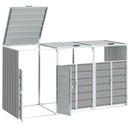 NNEVL Wheelie Bin Storage for Triple Bins Grey 216x81x115 cm Steel