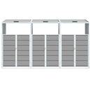 NNEVL Wheelie Bin Storage for Triple Bins Grey 216x81x115 cm Steel